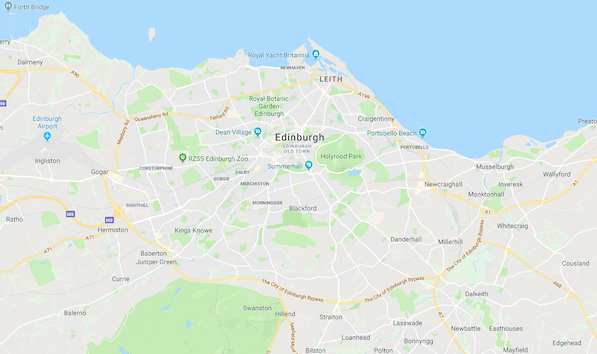 Our Service Area Map of Edinburgh